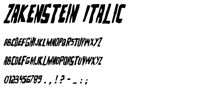 Zakenstein Italic font